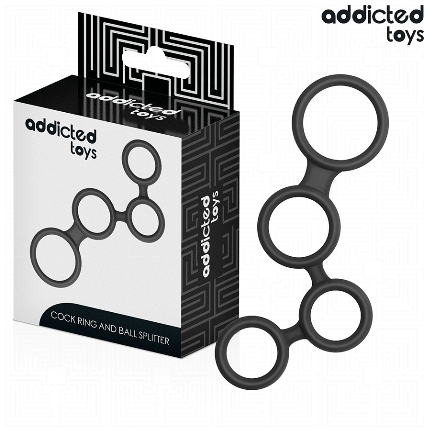 addicted toys - penis ring with dividers for testicles