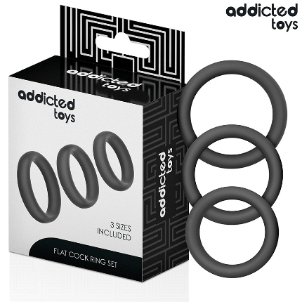 Addicted toys - conjunto de anÉis planos de silicone