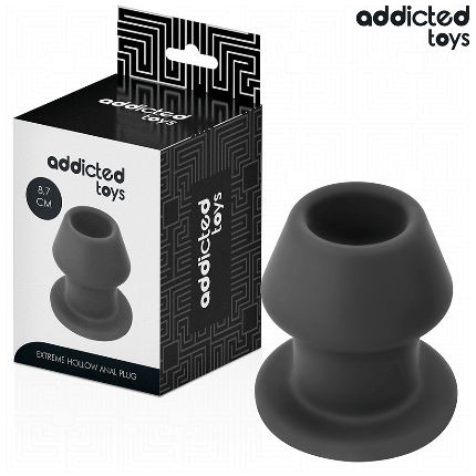 addicted toys - extreme hollow anal plug silicone size m 8.7 cm