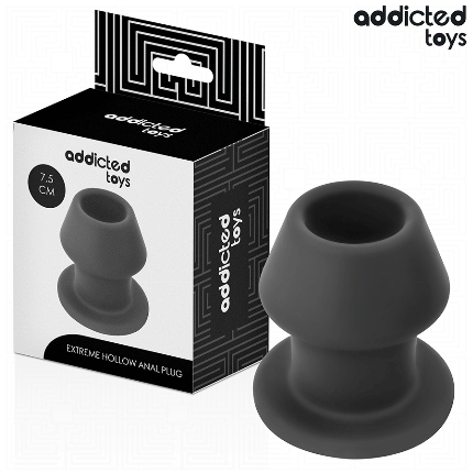 addicted toys - extreme hollow anal plug silicone size s 7.5 cm