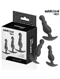 addicted toys - set de 3 plug anal silicona modelo 1