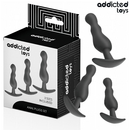 addicted toys - set of 3 anal plug silicone model 1