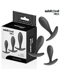 addicted toys - set de 3 plug anal silicona modelo 2