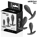 addicted toys - set de 3 plug anal silicona modelo 2