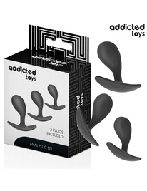 addicted toys - set de 3 plug anal silicona modelo 3