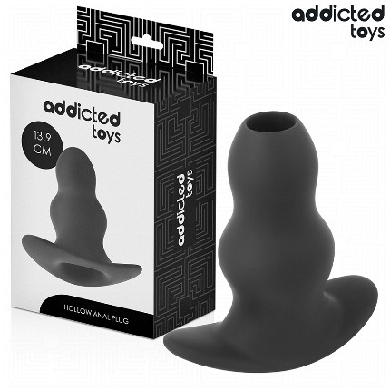 addicted toys - hollow anal plug silicone size xl 13.9 cm