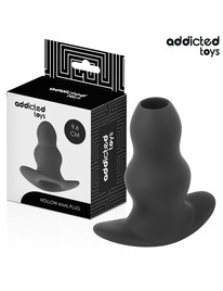 addicted toys - plug anal hueco silicona talla m 9,6 cm