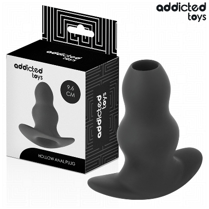 addicted toys - hollow anal plug silicone size m 9.6 cm