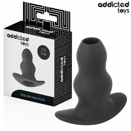 addicted toys - hollow anal plug silicone size s 7.3 cm