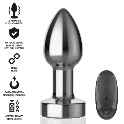 intense - anal plug 10 vibrations metal with remote control s