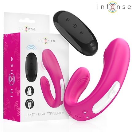 Vibrador para Casais Intense Janet Dual com Comando Rosa
