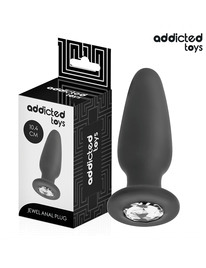 addicted toys - plug anal con joya silicona talla m 10,4 cm
