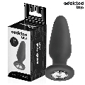 addicted toys - anal plug with jewel silicone size m 10.4 cm