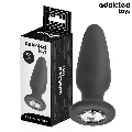 addicted toys - anal plug with jewel silicone size l 12.6 cm