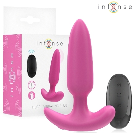 Plug Anal Intense Ross com Vibração e Comando Rosa