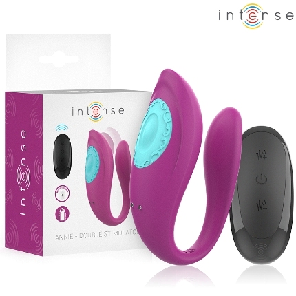 intense - annie u-shaped vibrator and stimulator purple remote control