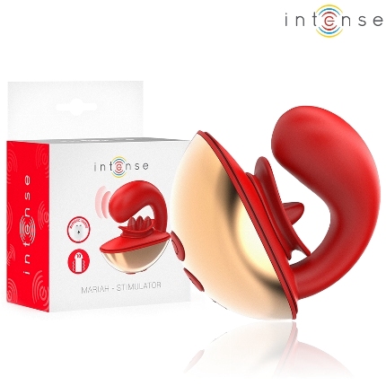 Vibrador Intense Mariah com Estimulador de Clitóris Vermelho