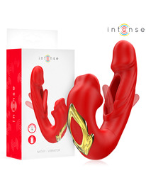intense - nathy double vibrator with multifunction stimulating mouth red
