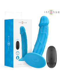 intense - phoebe realistic vibrator 10 vibrations blue remote control