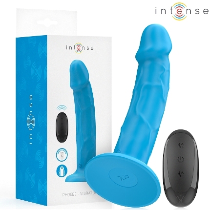 intense - phoebe realistic vibrator 10 vibrations blue remote control