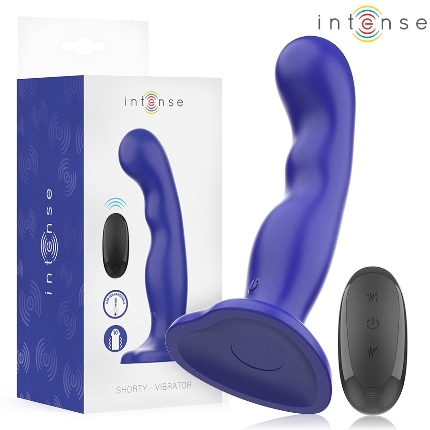 Vibrador Intense Shorty com Ventosa e Comando Azul