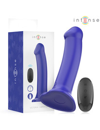 intense - victoria vibrador con ventosa 10 vibraciones azul oscuro control remoto