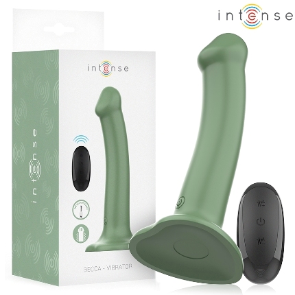intense - becca vibrator with suction cup 10 vibrations green remote control