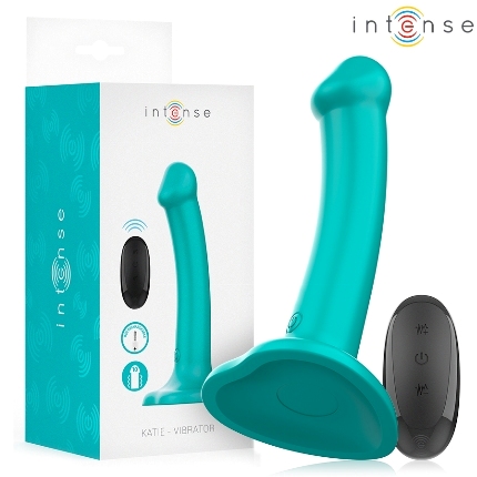 intense - katie vibrator with suction cup 10 vibrations blue remote control