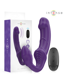 intense - jill double vibrator 20 cm purple remote control