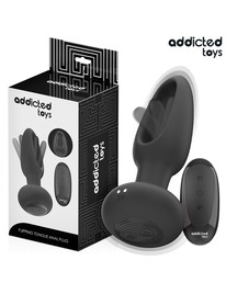 addicted toys - anal plug with vibrating tongue and remote control