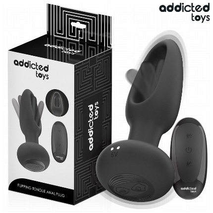 Plug Anal Addicted Toys com Vibração, Língua e Comando