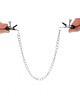 kink - pinzas para pezones planas negro con cadena plateado 34 cm
