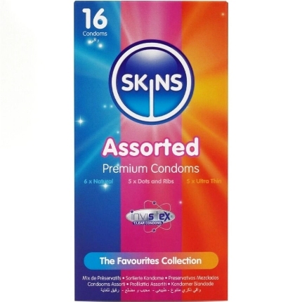 skins - assorted premium condoms pack 16