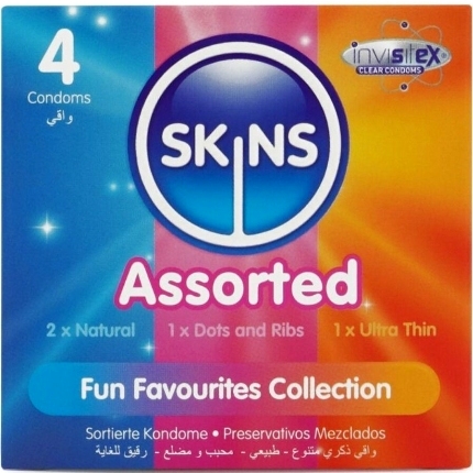 skins - assorted premium condoms pack 4
