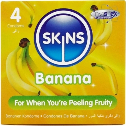 4x Preservativos Skins Premium Banana