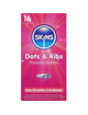16x Preservativos Skins Premium Dots Ribs