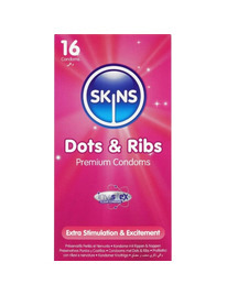 16x Preservativos Skins Premium Dots Ribs