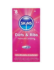 8x Preservativos Skins Premium Dots Ribs