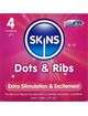 4x Preservativos Skins Premium Dots Ribs