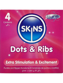 4x Preservativos Skins Premium Dots Ribs