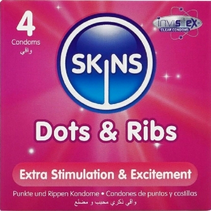 skins - dots ribs premium condoms pack 4