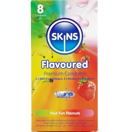 8x Preservativos Skins Premium Multi Sabores