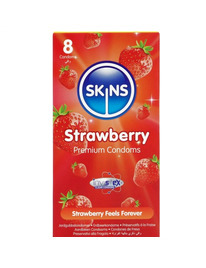 8x Preservativos Skins Premium Morango