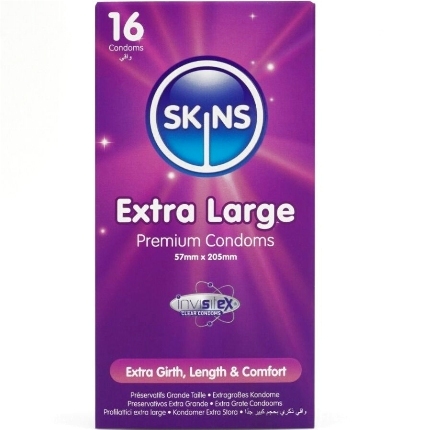 16x Preservativos Skins Premium Extra Grande