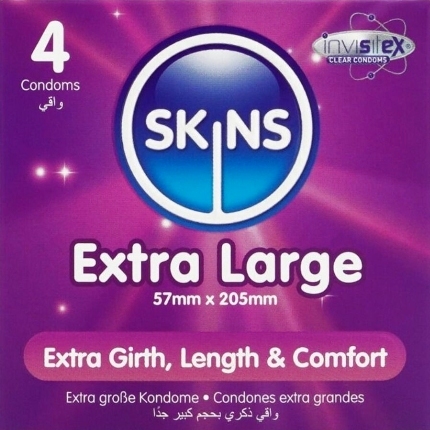 skins - extra large premium condoms pack 4