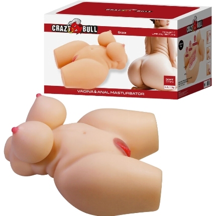 crazy bull - grace torso femenino realista vagina y anal 7.5 kg