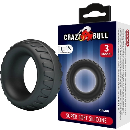 Cockring Crazy Bull Silicone Dilson Preto