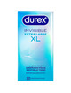 durex - preservativos invisible xl 10 unidades