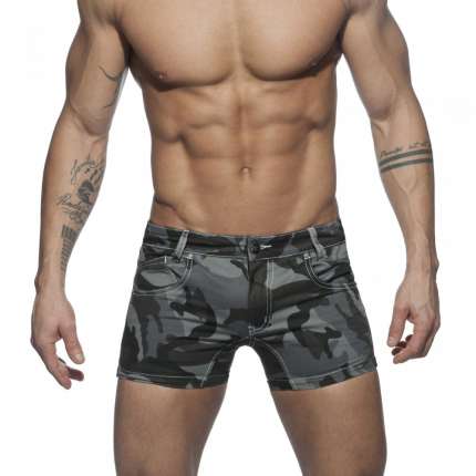 Adicta A Los Shorts De Camuflaje, Pantalones Vaqueros Pantalones Cortos De Camuflaje De Color Gris,500154