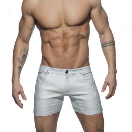 Adicta A Los Shorts De Metal De Pantalones Cortos De Color Plateado,500156